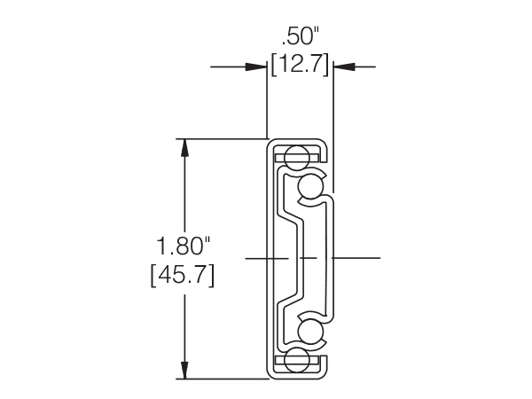 CH3832E: Weather Resistant Drawer Slide Cross Section