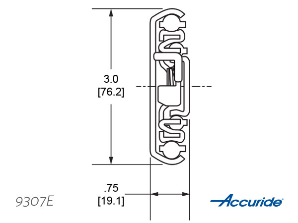 Accuride 9307E Cross Section - Download Tech Sheet/ CAD