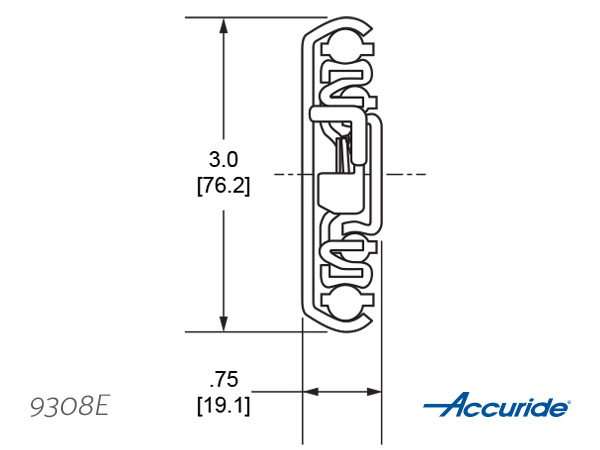 Accuride 9308E Cross Section - Download Tech Sheet/ CAD