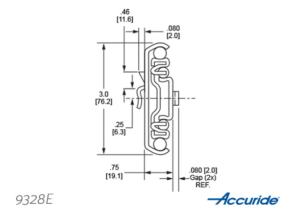 Accuride 9328E Cross Section - Download Tech Sheet/ CAD